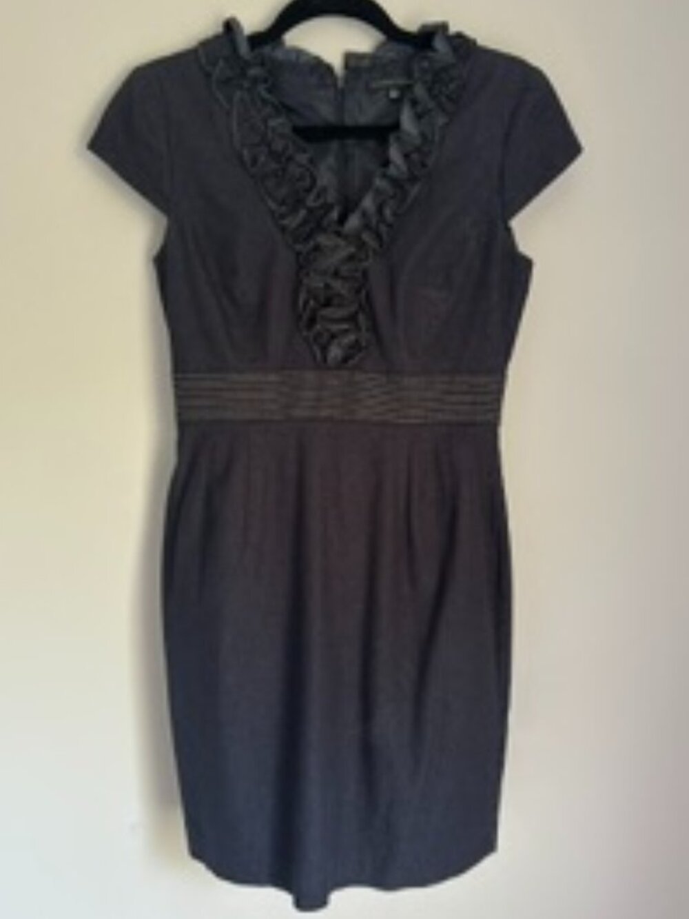 Ruffled denim dress